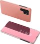 Hurtel Clear View Case θήκη για Samsung Galaxy S23 Ultra κάλυμμα με πτερύγιο ροζ