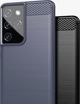 Εύκαμπτο κάλυμμα Hurtel Carbon Case για Samsung Galaxy S21 Ultra 5G μπλε