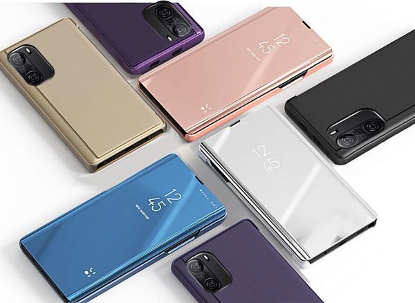 Hurtel Clear View Case θήκη με καπάκι Xiaomi Redmi K40 Pro+ / K40 Pro / K40 / Poco F3 μπλε