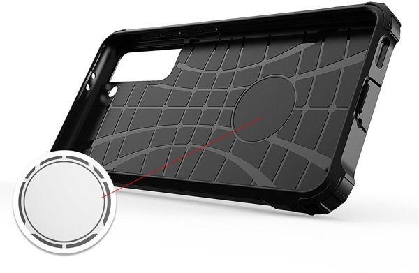 Υβριδική θήκη Armor για Samsung Galaxy S23+ θωρακισμένη υβριδική θήκη μαύρη