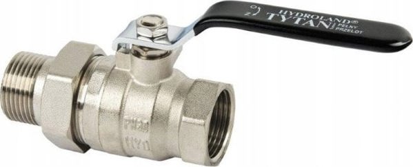Hydroland Σφαιρική Βάνα Νερού Τιτάν 1" με Σύνδεσμο και Χειρολαβή // ZKW-25-WS-R-H-TYTAN