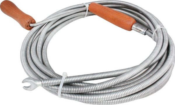 Hydroland Ελατήριο Απόφραξης Αποχέτευσης 9m x 5mm, Μεταλλικό με Ξύλινη Λαβή