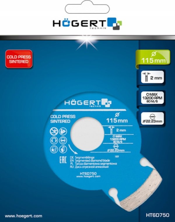 Högert Technik ΔΙΑΜΑΝΤΕΝΙΟΣ ΔΙΣΚΟΣ 115x22,2/SEG.