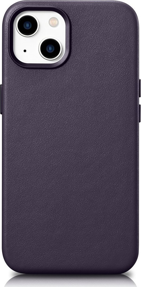 iCarer iCarer Case Leather θήκη από φυσικό δέρμα για iPhone 14 Plus σκούρο μοβ (συμβατό με MagSafe)