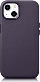iCarer iCarer Case Leather θήκη από φυσικό δέρμα για iPhone 14 Plus σκούρο μοβ (συμβατό με MagSafe)