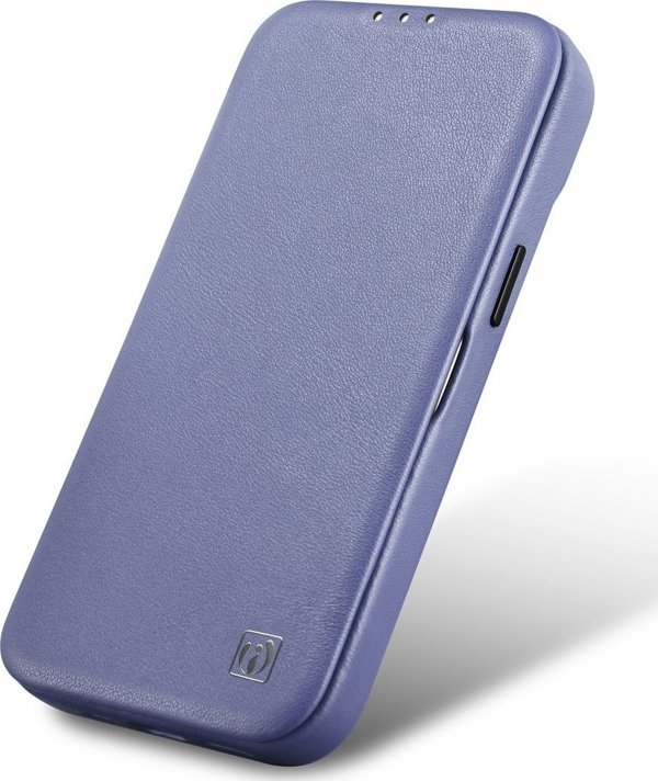 iCarer iCarer CE Premium Leather Folio Case δερμάτινη θήκη iPhone 14 Plus με μαγνητικό καπάκι MagSafe ανοιχτό μοβ (WMI14220715-LP)