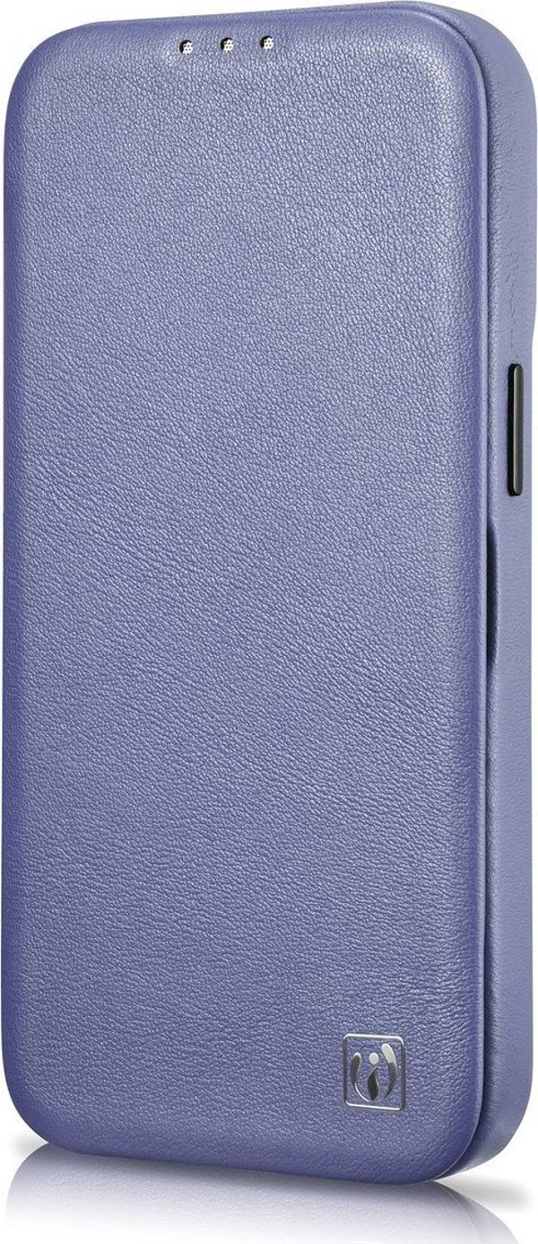 iCarer iCarer CE Premium Leather Folio Case δερμάτινη θήκη iPhone 14 Plus με μαγνητικό καπάκι MagSafe ανοιχτό μοβ (WMI14220715-LP)