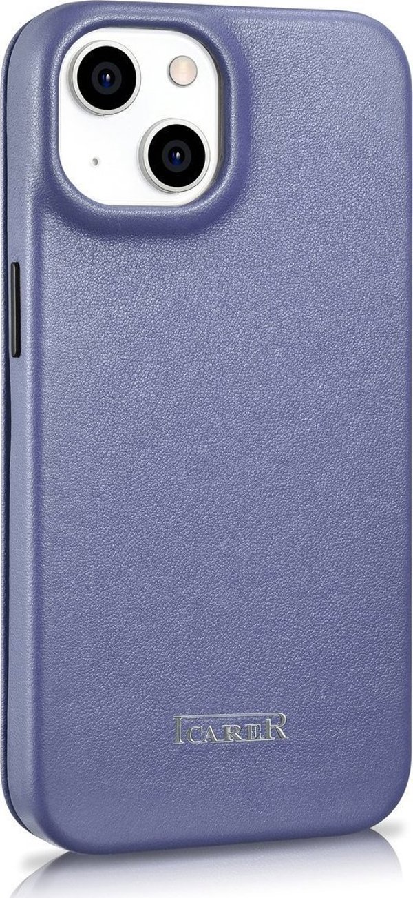 iCarer iCarer CE Premium Leather Folio Case δερμάτινη θήκη iPhone 14 Plus με μαγνητικό καπάκι MagSafe ανοιχτό μοβ (WMI14220715-LP)