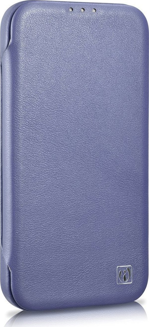 iCarer iCarer CE Premium Leather Folio Case δερμάτινη θήκη iPhone 14 Plus με μαγνητικό καπάκι MagSafe ανοιχτό μοβ (WMI14220715-LP)