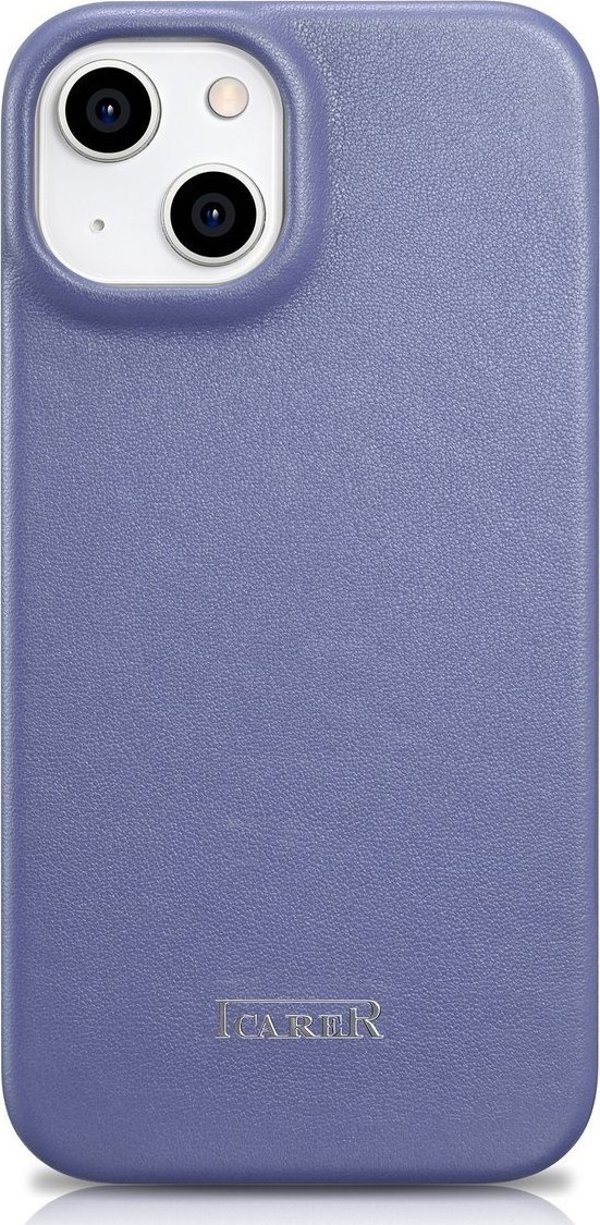 iCarer iCarer CE Premium Leather Folio Case δερμάτινη θήκη iPhone 14 Plus με μαγνητικό καπάκι MagSafe ανοιχτό μοβ (WMI14220715-LP)