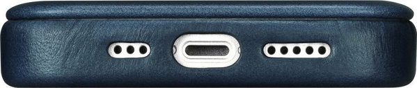 iCarer iCarer CE Oil Wax Premium Leather Folio Case δερμάτινη θήκη iPhone 14 Plus με μαγνητικό καπάκι MagSafe μπλε (AKI14220707-BU)