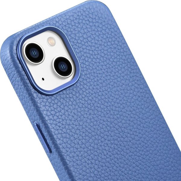 iCarer iCarer Litchi Premium Leather Case δερμάτινη θήκη iPhone 14 Plus μαγνητική με MagSafe ανοιχτό μπλε (WMI14220711-LB)