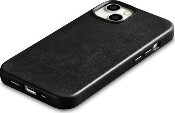 iCarer iCarer Oil Wax Premium Leather Case δερμάτινη θήκη iPhone 14 Plus μαγνητική με MagSafe μαύρο (WMI14220703-BK)