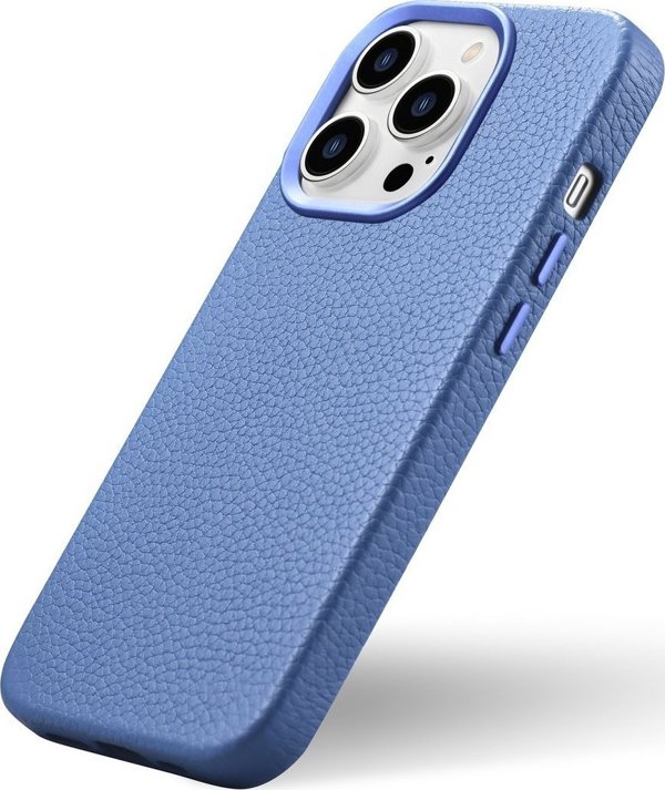 iCarer iCarer Litchi Premium Leather Case δερμάτινη θήκη iPhone 14 Pro Max μαγνητική με MagSafe ανοιχτό μπλε (WMI14220712-LB)