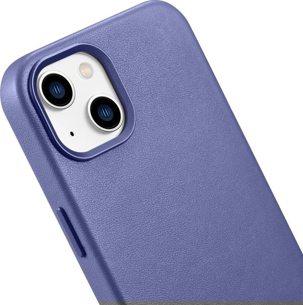 iCarer iCarer Case Leather θήκη από φυσικό δέρμα για iPhone 14 ανοιχτό μοβ (WMI14220705-LP) (συμβατό με MagSafe)