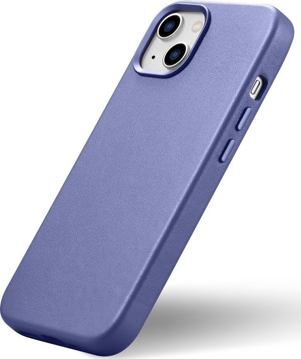 iCarer iCarer Case Leather θήκη από φυσικό δέρμα για iPhone 14 ανοιχτό μοβ (WMI14220705-LP) (συμβατό με MagSafe)