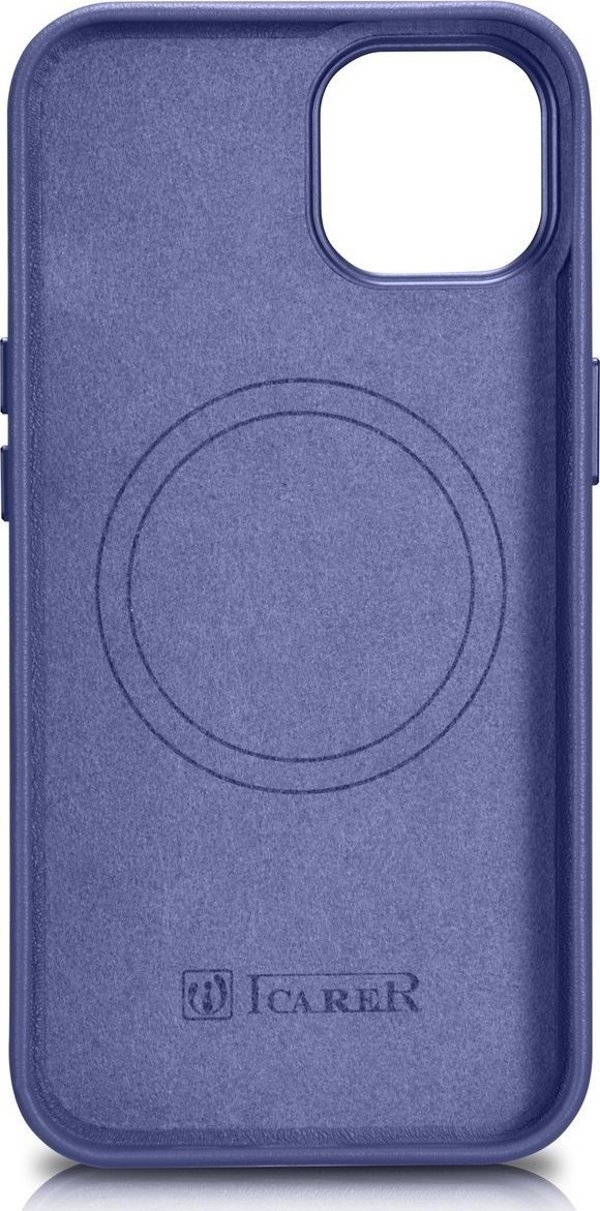 iCarer iCarer Case Leather θήκη από φυσικό δέρμα για iPhone 14 ανοιχτό μοβ (WMI14220705-LP) (συμβατό με MagSafe)