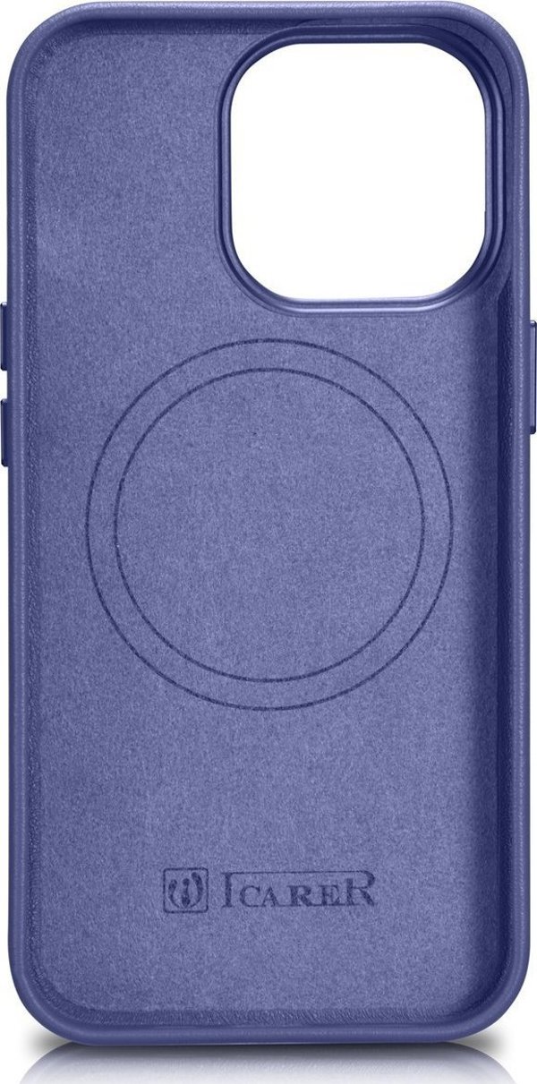 iCarer iCarer Θήκη Δερμάτινη θήκη από φυσικό δέρμα για iPhone 14 Pro Max ανοιχτό μοβ (WMI14220708-LP) (συμβατό με MagSafe)
