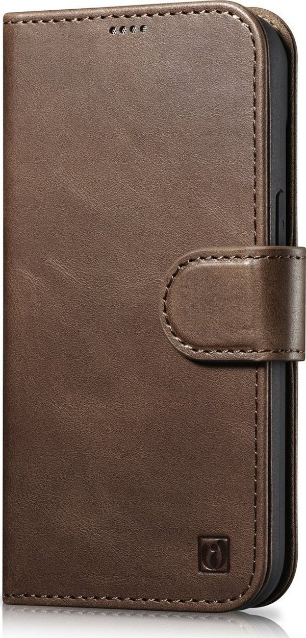 iCarer iCarer Oil Wax Wallet Case 2in1 θήκη iPhone 14 δερμάτινη θήκη με καπάκι Anti-RFID καφέ (WMI14220721-BN)