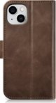 iCarer iCarer Oil Wax Wallet Case 2in1 θήκη iPhone 14 δερμάτινη θήκη με καπάκι Anti-RFID καφέ (WMI14220721-BN)