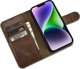 iCarer iCarer Oil Wax Wallet Case 2in1 θήκη iPhone 14 δερμάτινη θήκη με καπάκι Anti-RFID καφέ (WMI14220721-BN)