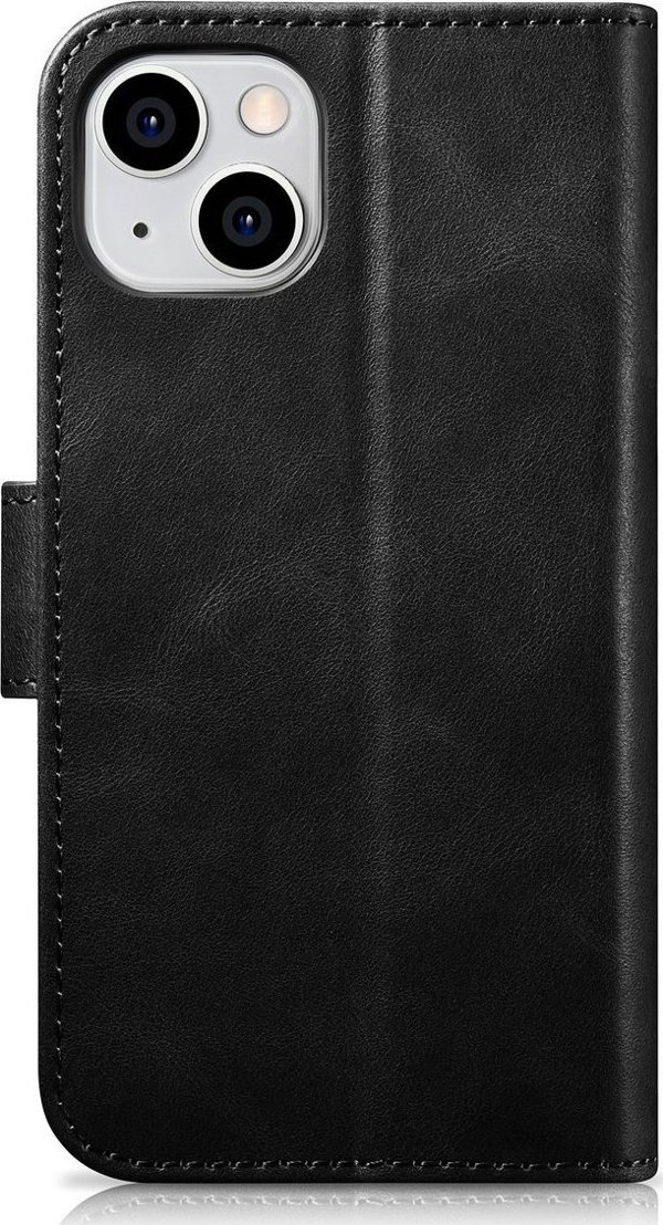 iCarer iCarer Oil Wax Wallet Case 2in1 θήκη iPhone 14 Plus δερμάτινη θήκη με καπάκι Anti-RFID μαύρο (WMI14220723-BK)