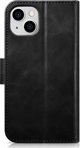 iCarer iCarer Oil Wax Wallet Case 2in1 θήκη iPhone 14 Plus δερμάτινη θήκη με καπάκι Anti-RFID μαύρο (WMI14220723-BK)