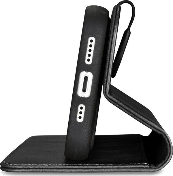 iCarer iCarer Oil Wax Wallet Case 2in1 θήκη iPhone 14 Plus δερμάτινη θήκη με καπάκι Anti-RFID μαύρο (WMI14220723-BK)