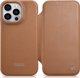 iCarer iCarer CE Premium Leather Folio Case δερμάτινη θήκη iPhone 14 Pro με μαγνητικό καπάκι MagSafe καφέ (WMI14220714-BN)
