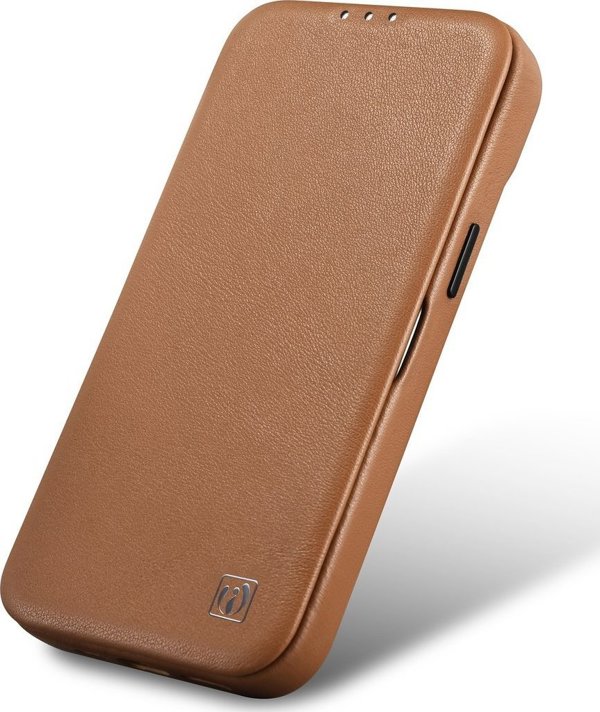 iCarer iCarer CE Premium Leather Folio Case δερμάτινη θήκη iPhone 14 Pro με μαγνητικό καπάκι MagSafe καφέ (WMI14220714-BN)