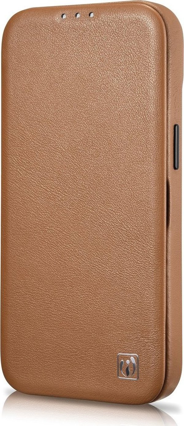 iCarer iCarer CE Premium Leather Folio Case δερμάτινη θήκη iPhone 14 Pro με μαγνητικό καπάκι MagSafe καφέ (WMI14220714-BN)