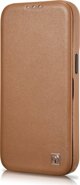iCarer iCarer CE Premium Leather Folio Case δερμάτινη θήκη iPhone 14 Pro με μαγνητικό καπάκι MagSafe καφέ (WMI14220714-BN)