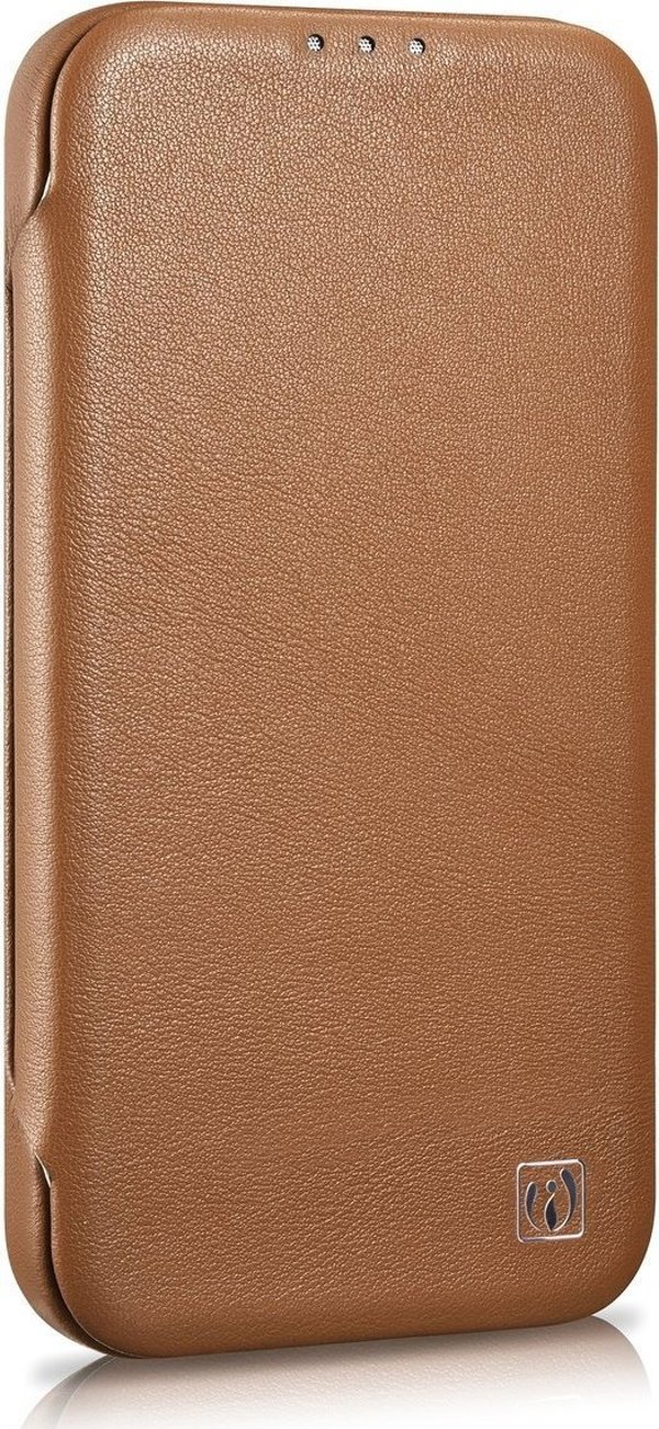 iCarer iCarer CE Premium Leather Folio Case δερμάτινη θήκη iPhone 14 Pro με μαγνητικό καπάκι MagSafe καφέ (WMI14220714-BN)