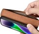 iCarer iCarer Θήκη Πορτοφόλι 2σε1 θήκη iPhone 14 δερμάτινη θήκη με καπάκι Anti-RFID καφέ (WMI14220725-BN)