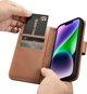 iCarer iCarer Θήκη Πορτοφόλι 2σε1 θήκη iPhone 14 δερμάτινη θήκη με καπάκι Anti-RFID καφέ (WMI14220725-BN)
