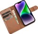 iCarer iCarer Θήκη Πορτοφόλι 2σε1 θήκη iPhone 14 δερμάτινη θήκη με καπάκι Anti-RFID καφέ (WMI14220725-BN)