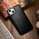 iCarer iCarer Leather Oil Wax θήκη καλυμμένη με φυσικό δέρμα για iPhone 14 Plus (συμβατό με MagSafe) μαύρο (WMI14220719-BK)