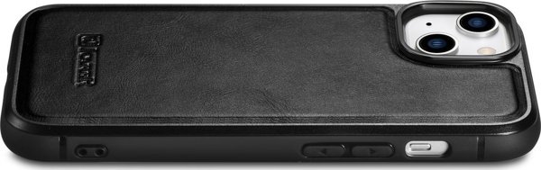 iCarer iCarer Leather Oil Wax θήκη καλυμμένη με φυσικό δέρμα για iPhone 14 Plus (συμβατό με MagSafe) μαύρο (WMI14220719-BK)