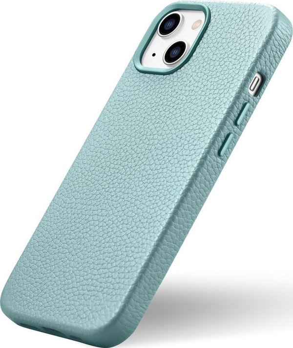 iCarer iCarer Litchi Premium Leather Case δερμάτινη θήκη iPhone 14 μαγνητική με MagSafe πράσινο (WMI14220709-GN)