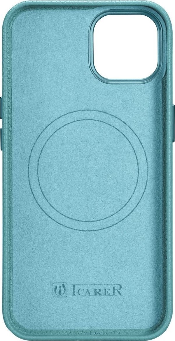 iCarer iCarer Litchi Premium Leather Case δερμάτινη θήκη iPhone 14 μαγνητική με MagSafe πράσινο (WMI14220709-GN)