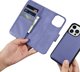 iCarer iCarer Wallet Case 2in1 θήκη iPhone 14 Pro Max δερμάτινη θήκη με καπάκι Anti-RFID ανοιχτό μοβ (WMI14220728-LP)