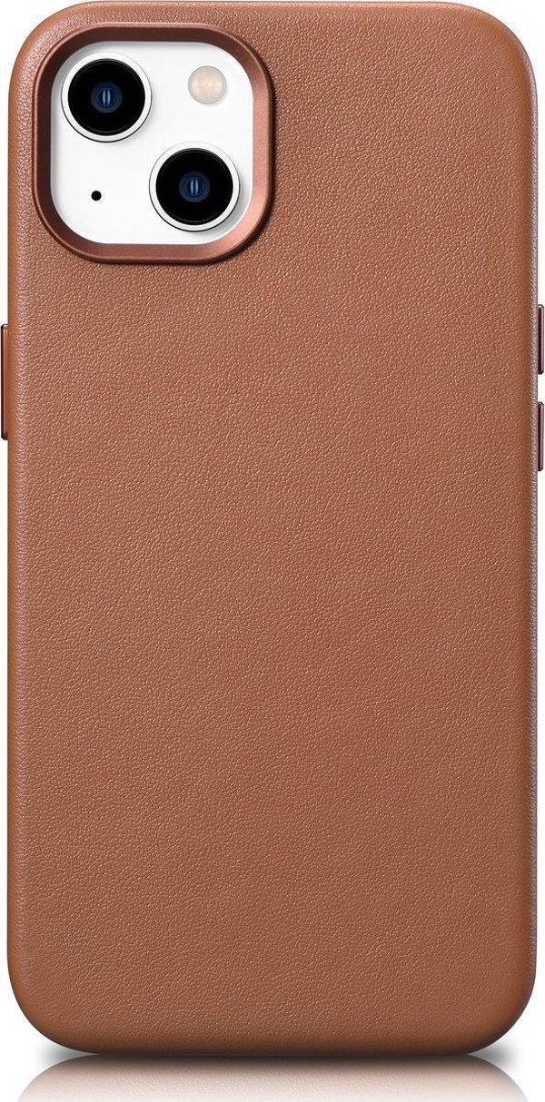 iCarer iCarer Θήκη Δερμάτινη θήκη από φυσικό δέρμα για iPhone 14 καφέ (WMI14220705-BN) (συμβατό με MagSafe)
