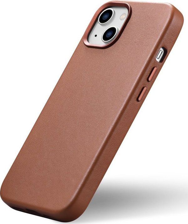 iCarer iCarer Θήκη Δερμάτινη θήκη από φυσικό δέρμα για iPhone 14 καφέ (WMI14220705-BN) (συμβατό με MagSafe)