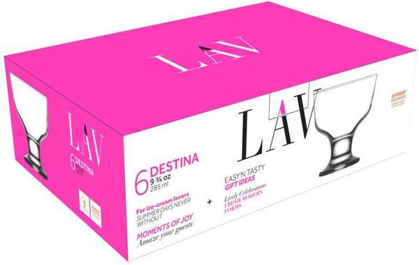 Lav Σετ Μπολ Παγωτού 3τμχ LV-CRE367A 165ml, Γυάλινα Μπολάκια Σερβιρίσματος