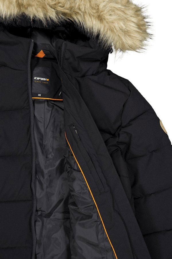 Γυναικείο χειμερινό παλτό Icepeak BRILON με γούνα, μαύρο