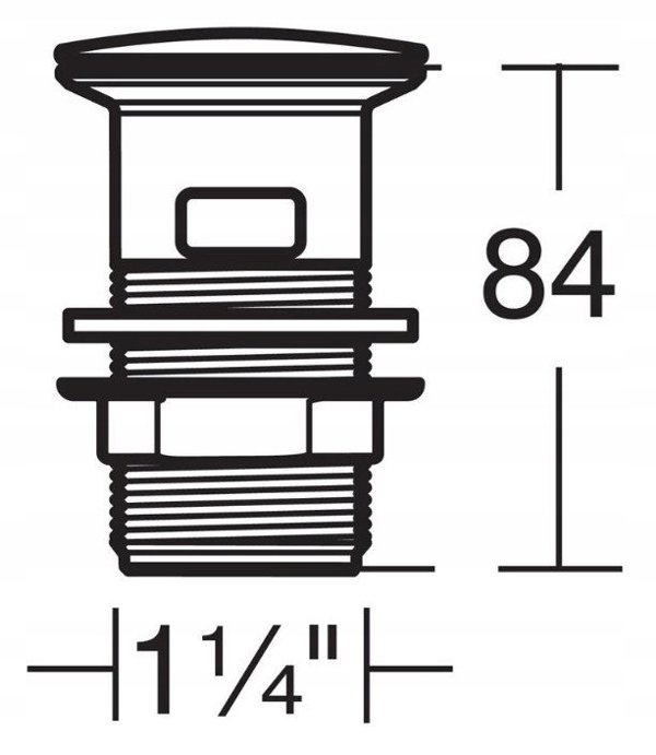 Βαλβίδα σιφονιού νιπτήρα CLICK-CLACK Ideal Standard, S8803AA, για νιπτήρες με υπερχείλιση