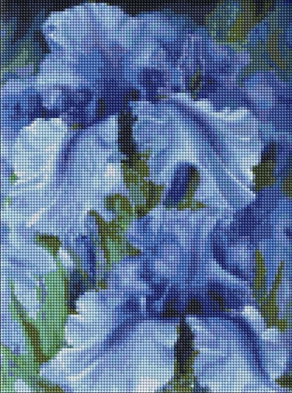Ideyka Διαμαντένιο μωσαϊκό - Μπλε ίριδες 30x40cm