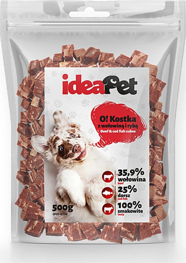 IDEAPET 500g ΚΥΒΟΙ ΜΕ ΒΟΔΙΝΟ ΚΑΙ ΨΑΡΙ