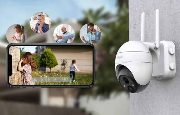 ieGeek Ασύρματη εξωτερική κάμερα WiFi 3MP ZS-GX1S Λευκή