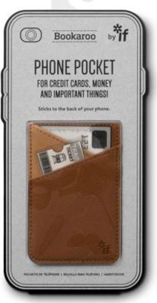 IF Bookaroo Θήκη Smartphone - Αυτοκόλλητο Πορτοφόλι Τηλεφώνου με 2 Θήκες, Καφέ